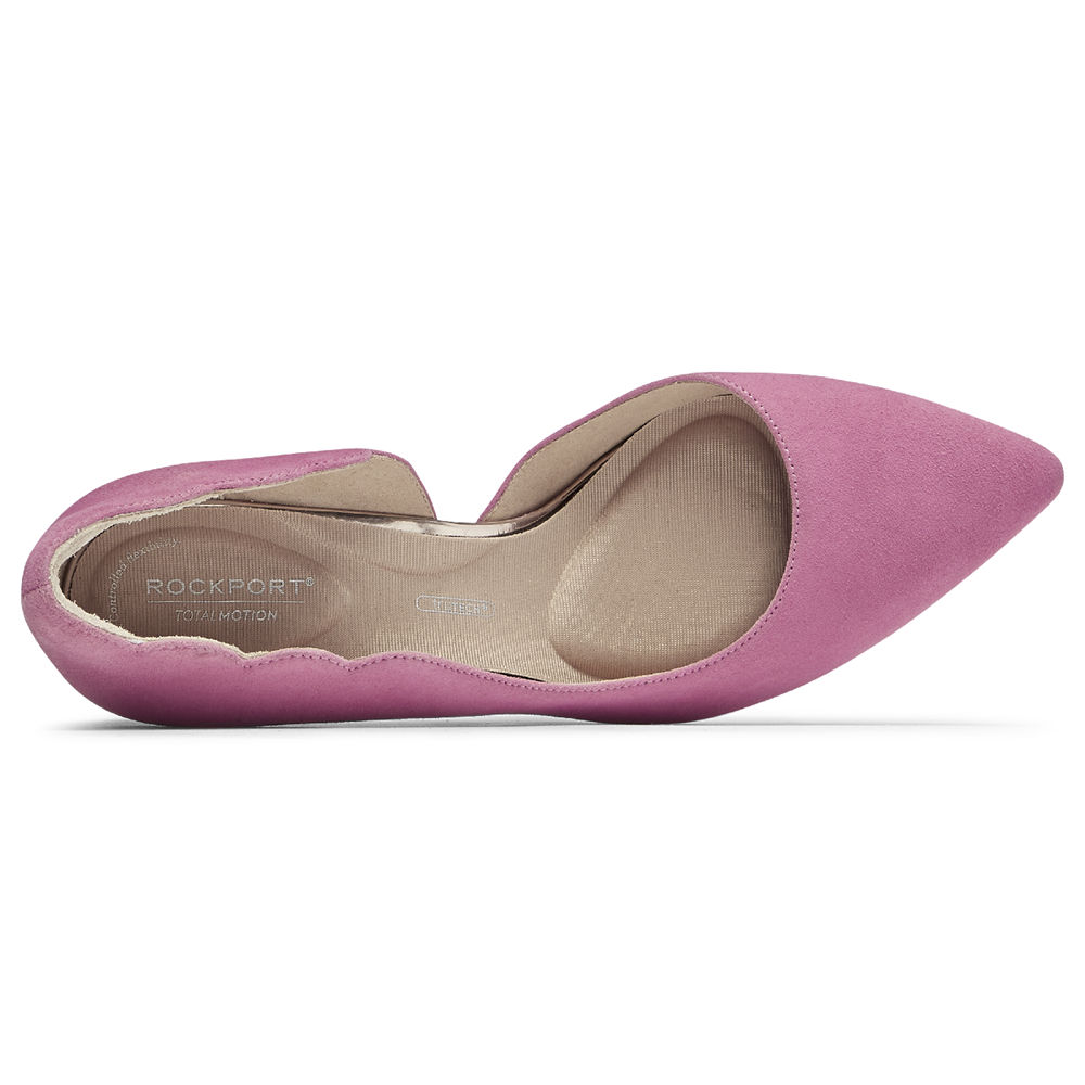 Rockport Singapore Womens Heels - Total Motion 75mm Scalloped DOrsay Pink - YJ2789604